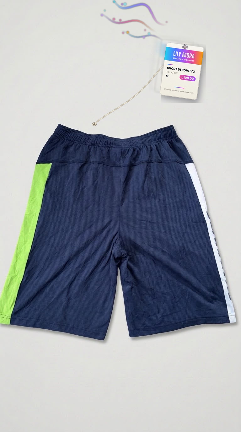 Men's Seahawks shorts, back view, Lily Mora Collection Men