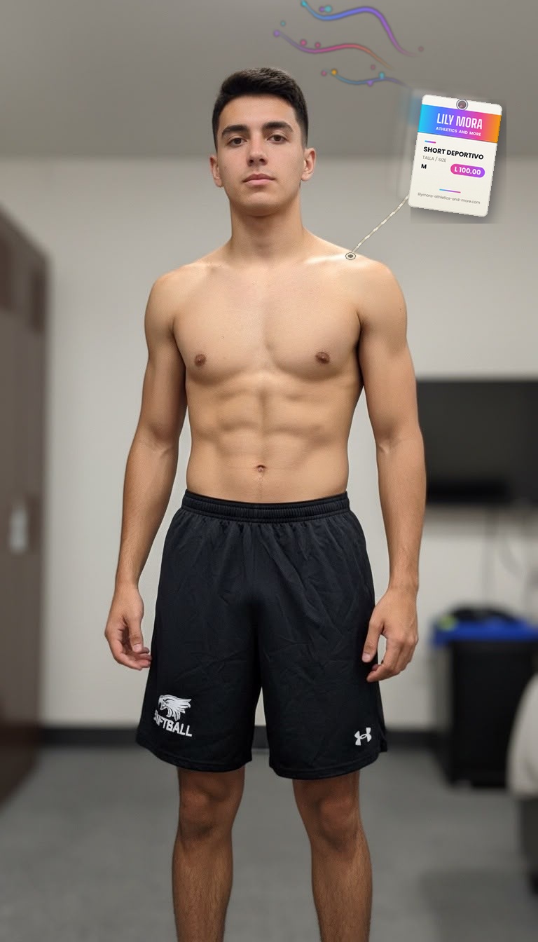 Men's Under Armour softball shorts on model, Lily Mora Collection Men
