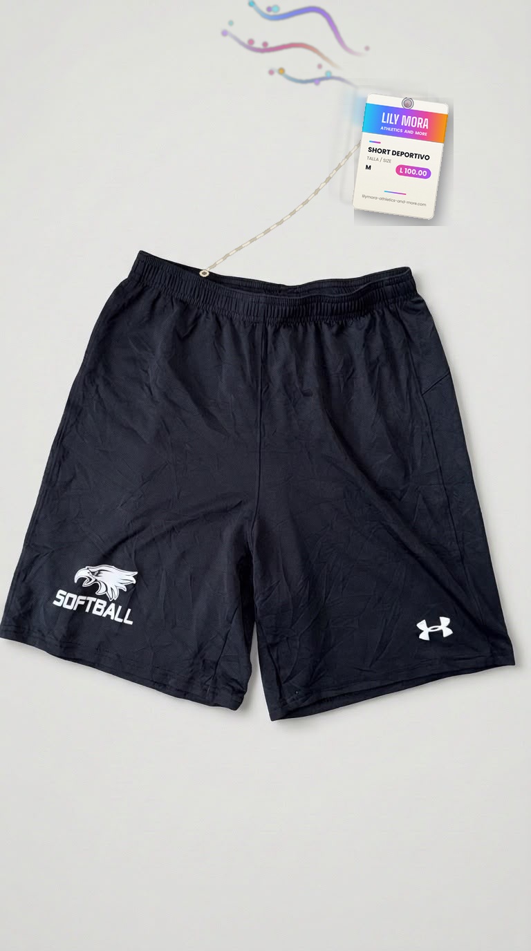 Men's Under Armour softball shorts, front view, Lily Mora Collection Men