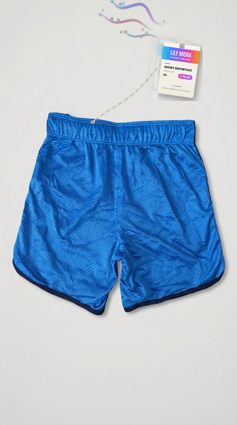 Men's blue Nike mesh shorts, back view, Lily Mora Collection Men
