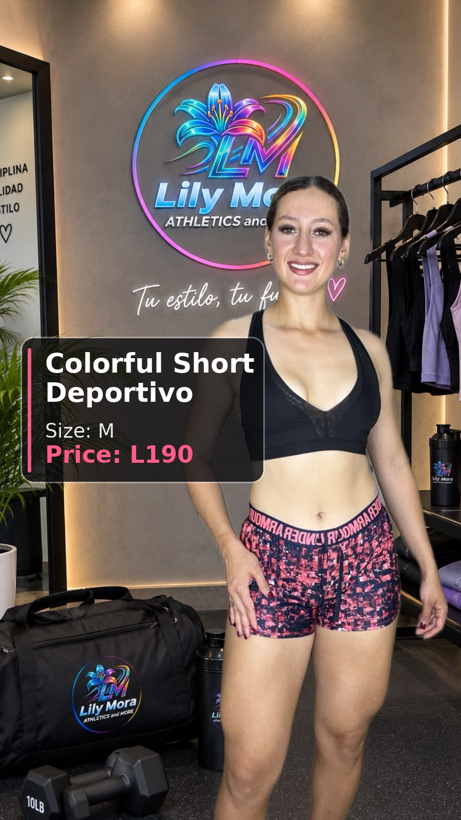 Colorful Short Deportivo, size M, price L190, front view