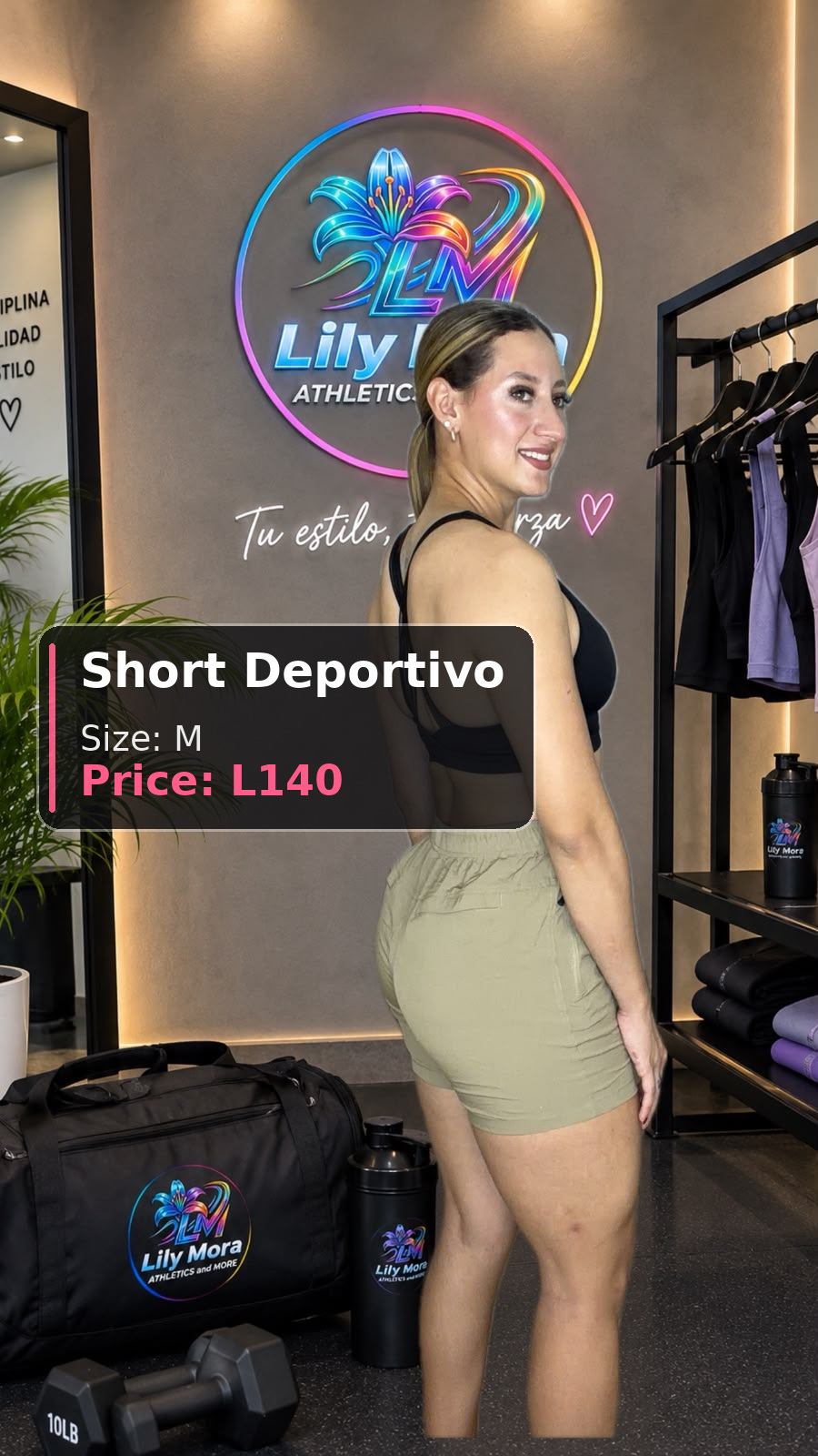 Short Deportivo khaki cargo, size M, price L140