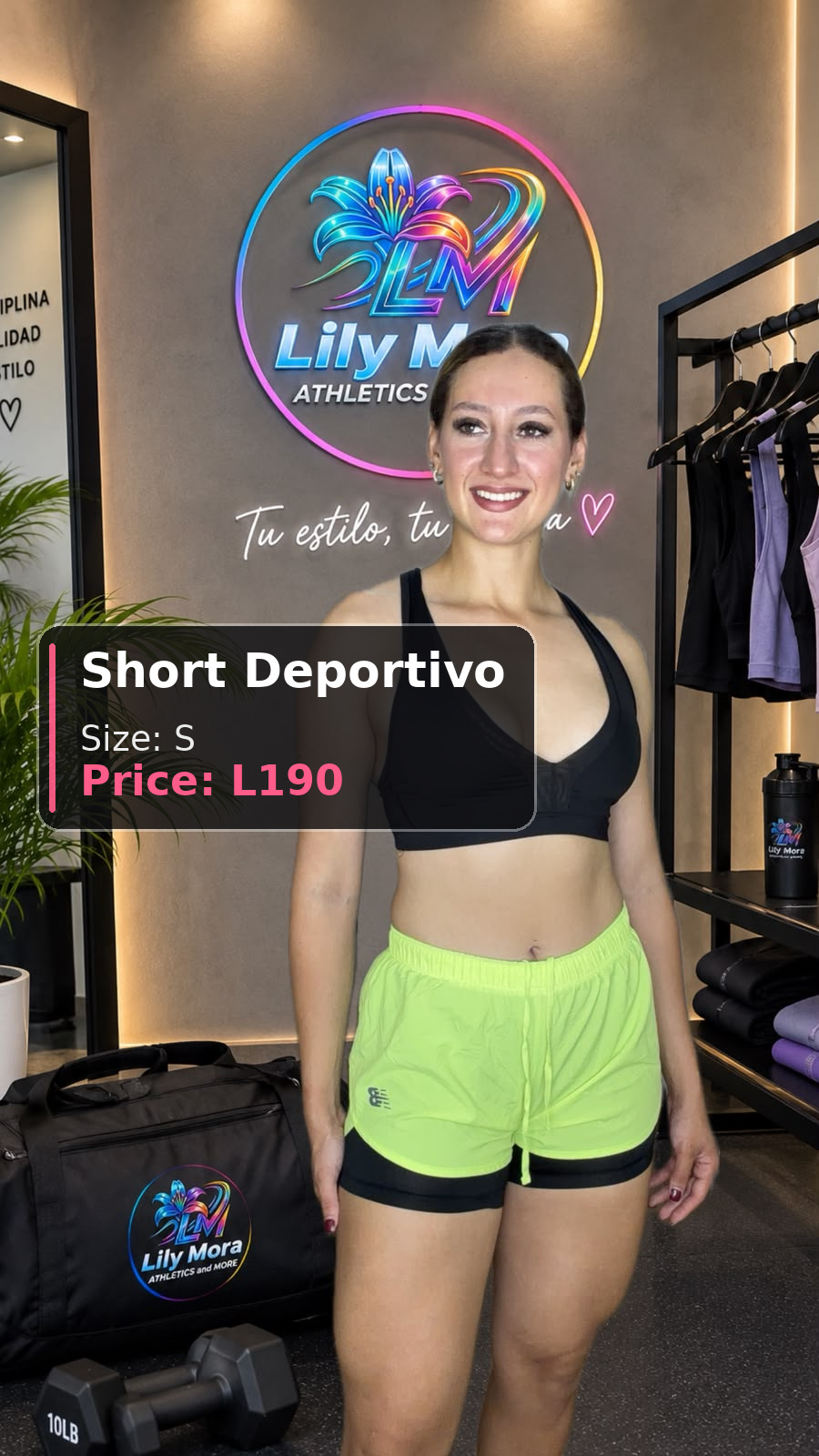 Short Deportivo neon, size S, price L190