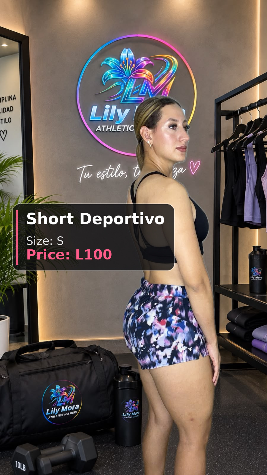 Short Deportivo multicolor abstract print, size S, price L100